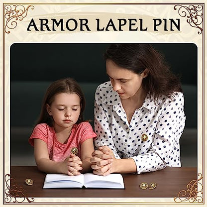 Therwen 32 Pcs Christian Armor of God Lapel Pins Religious Pins Metal Put on The Whole Armor Brooches Gifts for Men Women Collectors Military Church Souvenir