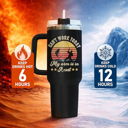 34HD Fishing Dad Best Daddy Ever Mom 40 oz Tumbler with Handle, Dad Gift - color: Best Dad Fishing