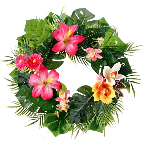Cinnvoice Hawaiian Wreath Artificial Front Door Wreath - style: Hawaiian