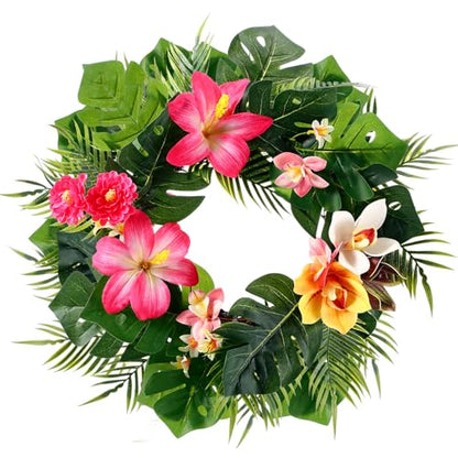 Cinnvoice Hawaiian Wreath Artificial Front Door Wreath - style: Hawaiian