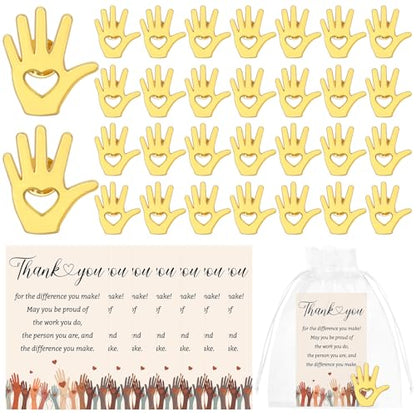 30 Set Volunteer Appreciation Gifts Bulk 30 Awards Gold Hands Lapel Pin