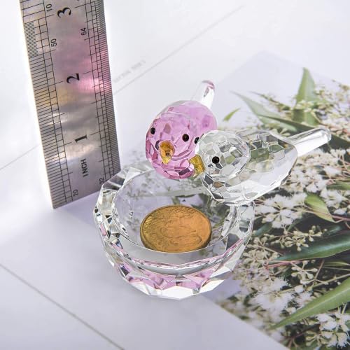 3.3'' Crystal Bird Figurine Collectible Art Glass Animal Gifts for Women - style: Double Birds
