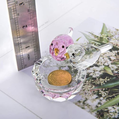 3.3'' Crystal Bird Figurine Collectible Art Glass Animal Gifts for Women - style: Double Birds