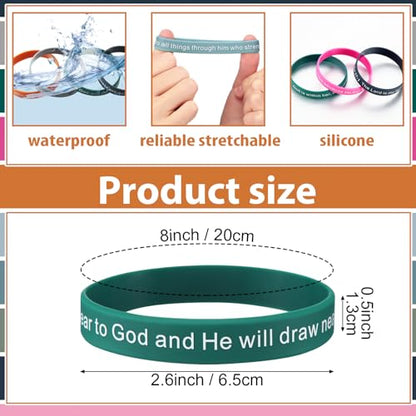 Estune 120 Pcs Bible Verse Bracelets Christian Wristbands, Gray Pink Color - color: Gray Pink Color