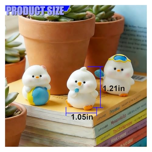Craedli 6PCS Cute Duck Car Dashboard Decorations, Mini Resin Ducks Figurines Rear View Mirror Accessories, Funny Center Console Ornament Car Interior Decoration for Office Desk Home(Duck) - size: Duck