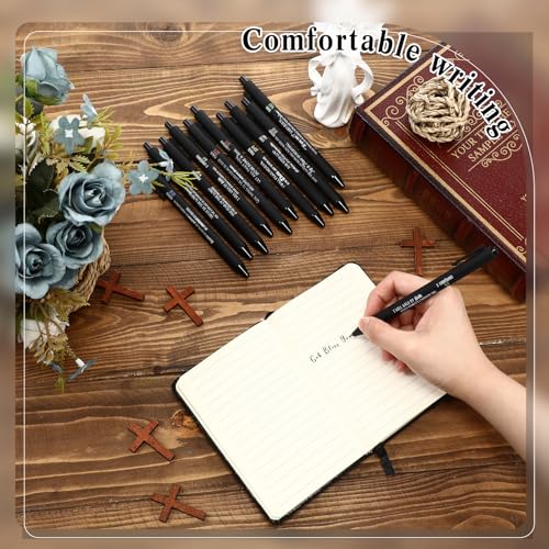 Cholemy 200 Pcs Christian Bible Verse Pens Bulk, Black Retractable Ink