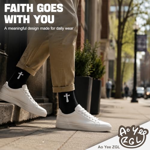 3 Pairs Unisex Cross Socks,Gifts for Christian: Easter Christmas - color: Proverbs 3:5 - Black