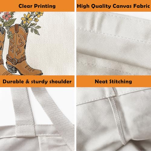Western Canvas Tote Bag, Western Gift for Women - color: Western Christian