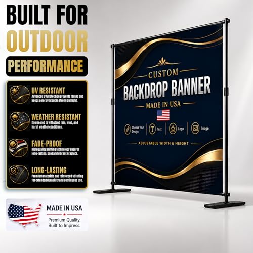 custom backdrop banner stand by BCB custom banner with stand Printed in USA - color: Backdrop Banner with Stand