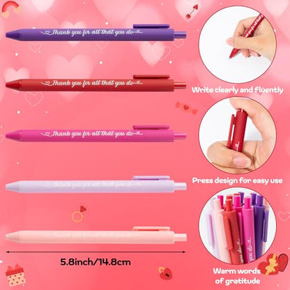 ANGOLIO Valentine's Day Employee Appreciation Gifts - 30 Sets Happy Valentines Bookmarks Pens Heart Keychains Bulk Pink Motivational Thank You Gifts for Team Staff Coworkers Employees Teachers Nurses - style: Valentine's Day