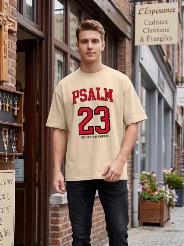 Tewmeu Christian Shirts for Men Faith Over Fear Tshirt Cross Jesus Shirt - color: Apricot, size: XX-Large