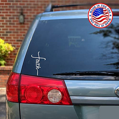 Sunset Graphics & Decals Faith Cross Decal Vinyl Car Sticker | Cars Trucks Vans Walls Laptop | White | 3.5 x 6 inches | SGD000009