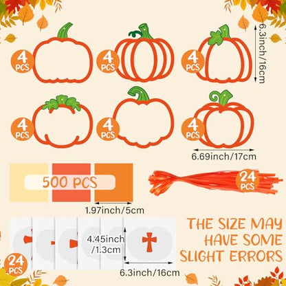 Chiisong 24 Sets Religious Pumpkin Crafts DIY Fall Christian Crafts Kit - style: Religious Pumpkin