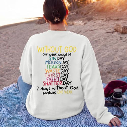 Christian Sweatshirts for Women God Jesus Sweatshirt Faith Bible Verse Crewneck Religious Inspirational Pullover Top - color: White, size: Large