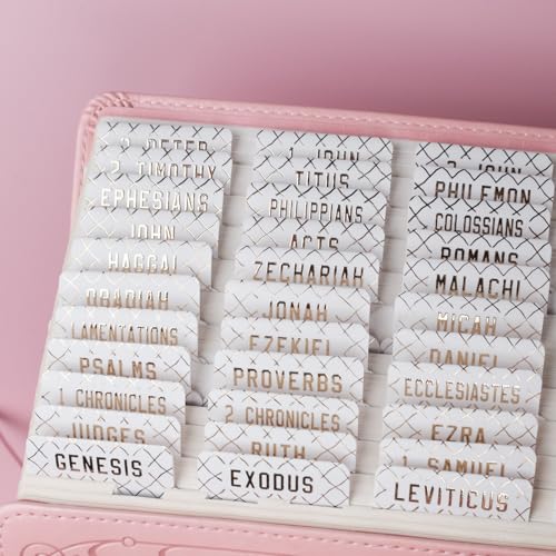 UPAFEXXI-Laminated Bible Tabs, Gold Foil Embossed Lettering(White) - color: White