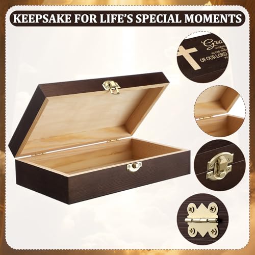 CroBlissful Memory Keepsake Box for Baptism Gifts Christening Wooden Gift Box 8.6 x 5.1 x 2.4 Inches Storage for Boys, Girls Jewelry Storage for Baptism Catholic Memory Keepsake(Cross) - style: Cross
