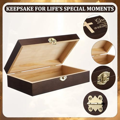 CroBlissful Memory Keepsake Box for Baptism Gifts Christening Wooden Gift Box 8.6 x 5.1 x 2.4 Inches Storage for Boys, Girls Jewelry Storage for Baptism Catholic Memory Keepsake(Cross) - style: Cross