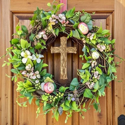 Hosley Hand-Carved Wooden Cross – 8 Inch Rustic Faith Wall Decor | Christian Gift, Prayer Room, Home Blessing, Wedding & Baptism Keepsake - size: 8"L x 4.8"W