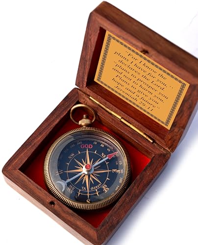 For I Know The Plans I Have For You, Jeremiah 29:11, Solid Brass Directional Engraved Compass, Baptism Gifts for Boys Girls, First Communion, Christian Gifts for Men, First Confirmation Gifts for Boys - style: #2 for I Know The Plans Compass