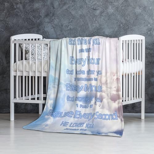 Custom Blanket Bible Verse Blanket with Inspirational Thoughts and Prayers Religious Throw Blanket Soft Lightweight Cozy Plush Warm Blankets for Women Men Christmas Birthday Christian Gifts - color: Design06