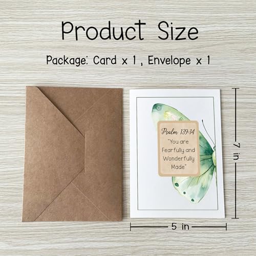 You Are Fearfully and Wonderfully Made Card Christian Encouragement Cards Psalm 139:14 Bible Verse Heartfelt Faith Affirmation Gift for Friend Bestie Mom Daughter Family Coworker - color: You Are Fearfully Psalm 139:14