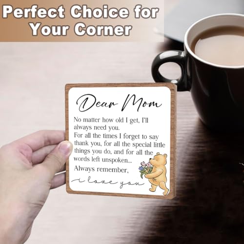 Dear Mom Inspirational Quote Sign, Winnie Appreciation Gift for Mother - style: Dear mom