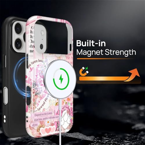 Magnetic Case for iPhone 18 Pro iPhone 17 Pro,Compatible with Magsafe PC Hard Shell & Silicone Inner Bumper Anti-Scratch Cover Shockproof Slim Retro Newspaper Collage Religious Jesus - color: Retro Newspaper Collage Religious Jesus, size: iPhone 18 Pro iP