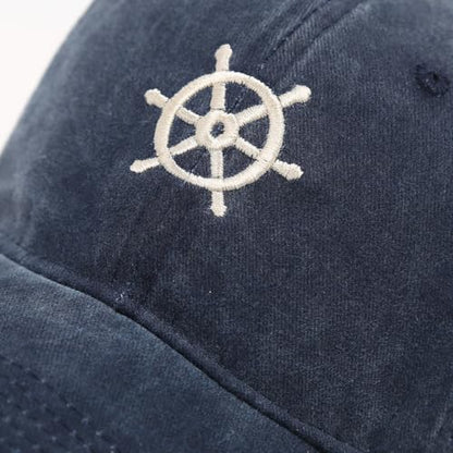 Quanhaigou Baseball Cap Dad Hat Adjustable Fashion Hats for Men Women Polo Trucker Unisex Style Headwear - color: Boat Captian Black