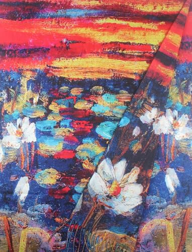 Umjetnost Soft Cashmere Feel Scarf For Women Winter Warm Scarves Large Shawl Wrap Monet Van Gogh Art Print - color: C01 Red