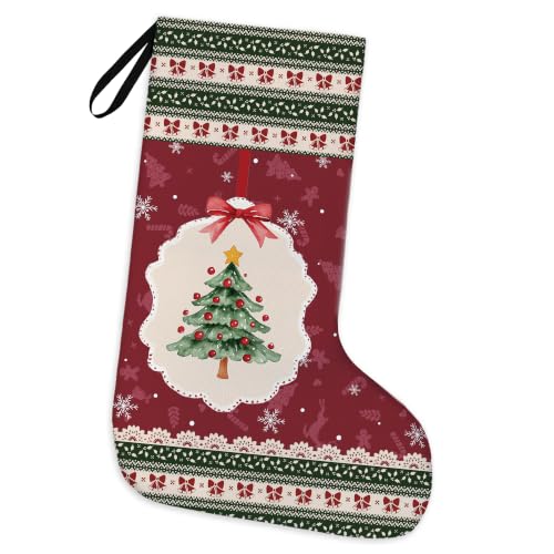Coquette Red and Green Christmas Tree Stockings 16 Inch - color: Christmas19