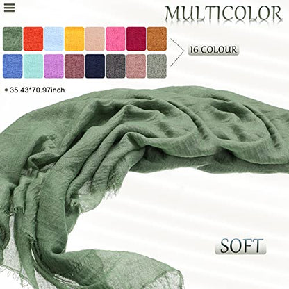 Jiuguva 16 Pcs Women Scarf Shawl Hijab Head Wrap, 16 Colors