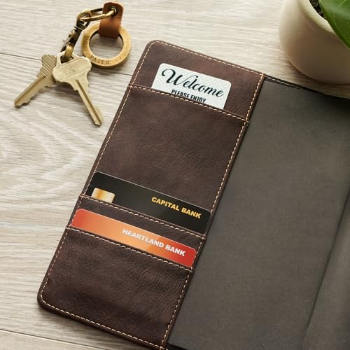 Christian Art Gifts Inspirational Magnetic Closure Journal w/Pen Holder, Man of God - 1 Tim. 6:11 Bible Verse, Dark Brown w/Cross Applique, Wide Ruled Notebook, 336 Lined Pages w/Scripture