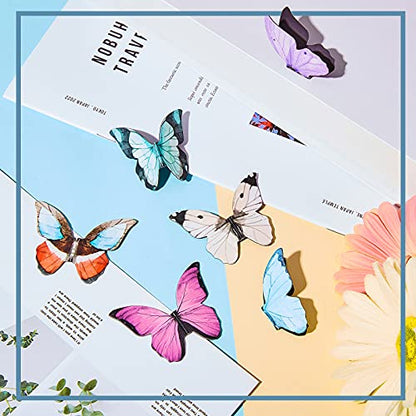 Nezyo 24 Pcs Magnetic Bookmarks Foldable Page Markers Students,Butterfly - style: Butterfly