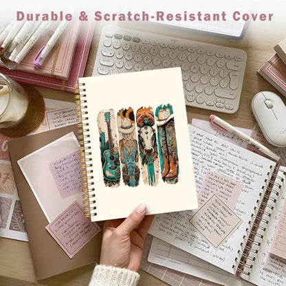 Lacama Cowgirl Notebook Journals Planner Western Cowgirl Gifts for Women, Retro Western Cow Cowgirl Gifts, Western School Office Supplies, A5 Hardcover Spiral Notebook chool Office Supplies - color: Cowgirl