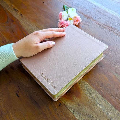 Personalized CSB Journaling Bible | Rose Gold | Custom Engraved Name | Christian Gift for Women - style: Personalized