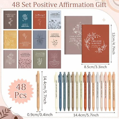 Mooliwe 96 Pcs Affirmation Notebooks Pens Bulk Gifts, Gratitude,Fresh - style: Fresh