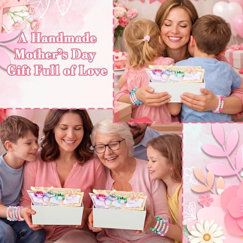 Soulchen 1269 Pcs/24 Sets Mother's Day Beads Bracelets Craft Kit DIY - style: Mother's Day