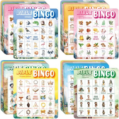 Fancy Land Bible Bingo Game for Kids Vacation Bible School Religious Bingo