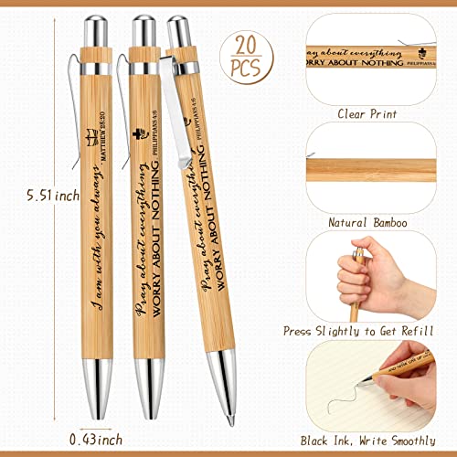 Fuutreo 40 Pcs Christian Gift Set Bible Verse Prayer Journals Bible Pens