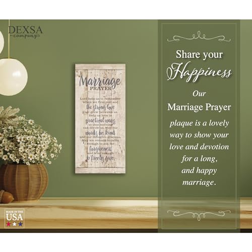 Marriage Prayer and Lord's Prayer Wall Decor Set By Dexsa 5.5 x 12 Wood Plaques