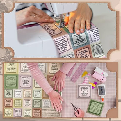 Fanfanwin 38 Sets Prayer Quilt Squares with Crosses, Retro2, Brown - color: Brown, style: Retro2