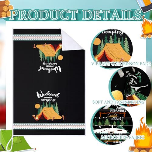 Boyiee 6 Pcs Camping Kitchen Towels Black Absorbent Dishcloth - color: Black Camping