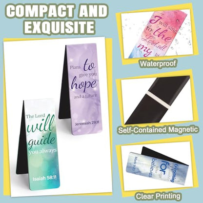 Magnetic Bookmarks, Tumwisk 15PCS Bible Quotes Bookmarks for Women - color: Colorful