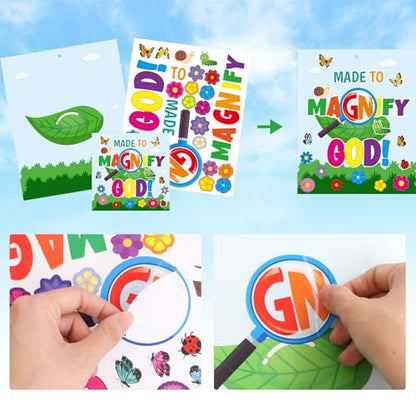 WorldBazaar 12 Pack VBS Magnify God Crafts for Kids Classroom Decor
