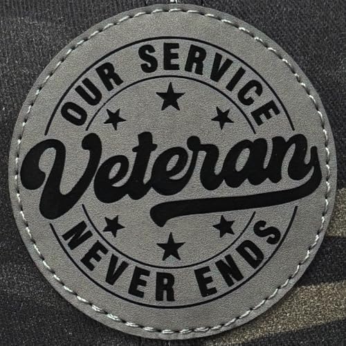 Hat for Men Women, Baseball Cap Gifts for Men Women, Adjustable Cotton Leather Patch Trucker Baseball Cap - color: Veteran-round