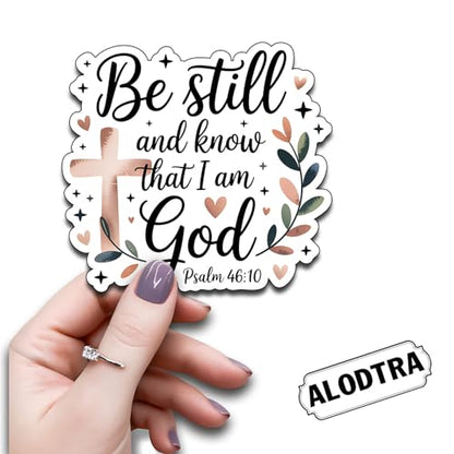 (3pcs) Be Still and Know That I Am God Vinyl Decal Psalm 46 10 Waterproof Christian Sticker for Laptop Water Bottle Faith Quote Scripture Bible Verse Stickers. Size 2.8" x 3" - color: Be Still and Know That I Am God