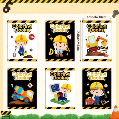 Bulk Construction Coloring Books, 24Pcs Mini Drawing Booklet for Kids - style: Construction
