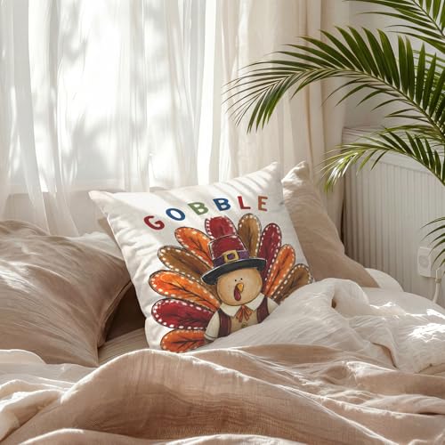 Funny Fall Thanksgiving Turkey Throw Pillow Covers 18x18 - color: Turkey