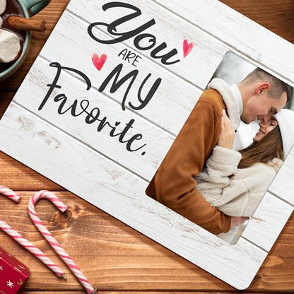 Couples Picture Frame Gifts for Boyfriend Girlfriend, You Are My Favorite Wooden Picture Frames, 4x6 inch Photo - color: Pink