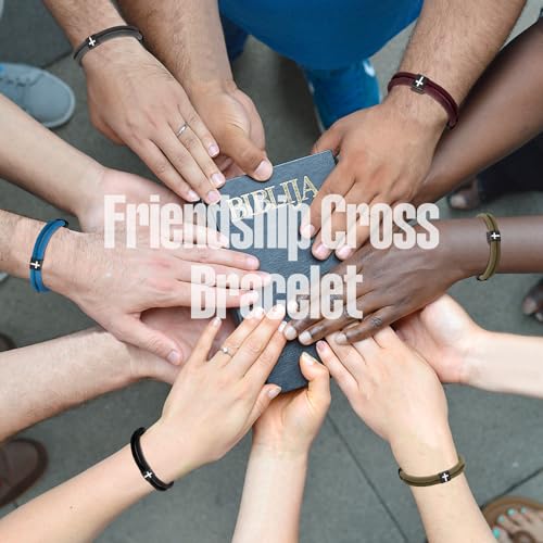 Landical 6 Pcs Cross Bracelet Men Adjustable Braided Rope - color: Deep Color